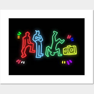 neon dancers Posters and Art